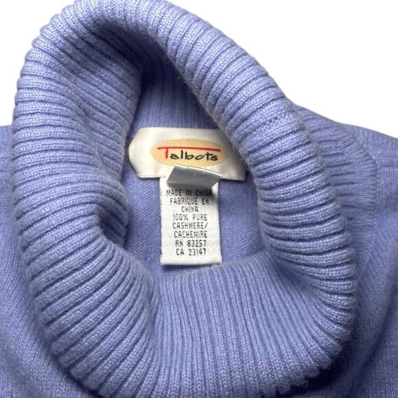 Talbots Lavender 100% Pure Cashmere Turtleneck Sweater Size Medium - Picture 5 of 8
